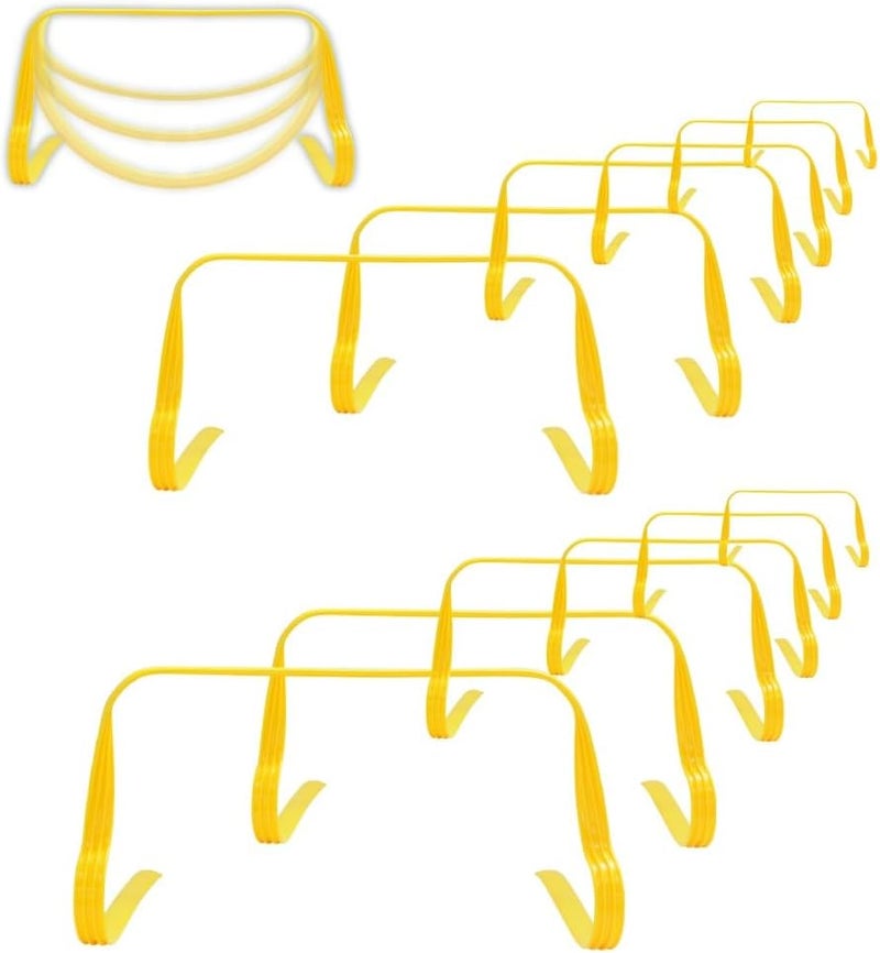 Japard Ultra Durable Agility Hurdles for Athletes of All Skill Levels, 6pcs of 7.8 inch Tall Hurdles, Bright Yellow Color, Made of Durable, Composite Materials, Easy to Set up & Transport - Image 1